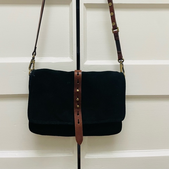 Christopher Kon black suede shoulder bag. Made in Montréal - Picture 3 of 7